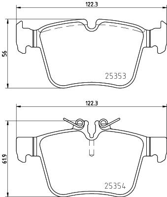 Kit de plaquettes de frein, frein à disque arrière W205