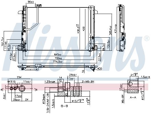 Condenseur, climatisation avec déshydrateur W204-W212