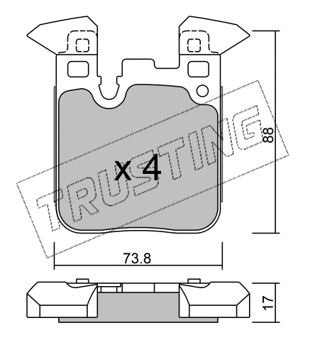 Jeu de 4 plaquettes de frein arrière BMW F20/F30