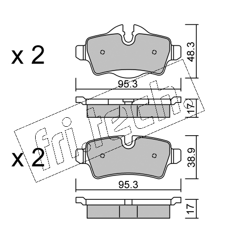 Jeu de 4 plaquettes de frein arrière MINI R56/R60 