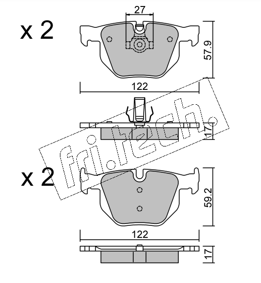 Jeu de 4 plaquettes de frein arrière BMW E60/E64