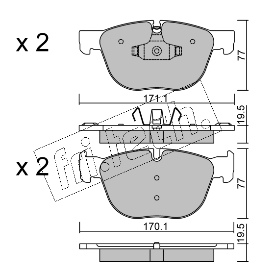 Jeu de 4 plaquettes de frein avant BMW X5(F15) /X6(F16)