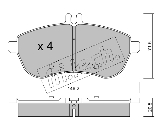 Jeu de 4 plaquettes de frein avant Mercedes W204