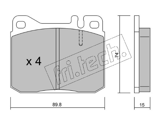 Jeu de 4 plaquettes de frein avant Mercedes W114/W123