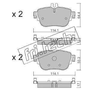 Jeu de 4 plaquettes de frein arrière MERCEDES W213/W238