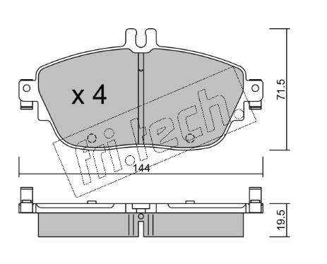 Jeu de 4 plaquettes de frein avant Mercedes CLA C117