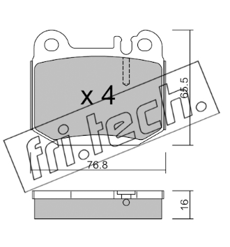 Jeu de 4 plaquettes de frein arrière MERCEDES W163