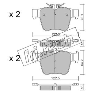 Jeu de 4 plaquettes de frein arrière MERCEDES W205/W253