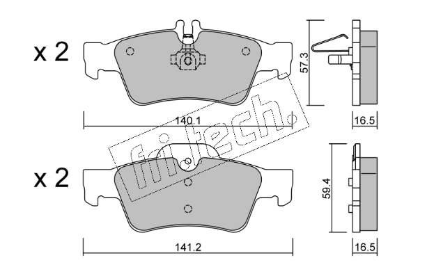 Jeu de 4 plaquettes de frein arrière MERCEDES W211/W212