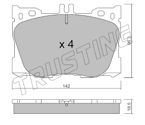 Jeu de 4 plaquettes de frein avant Mercedes W205/W238