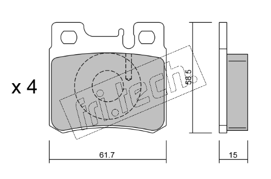 Jeu de 4 plaquettes de frein arrière MERCEDES W202/W210