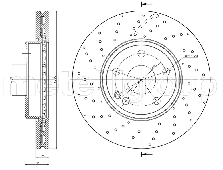 Jeu de 2 disques de frein avant MERCEDES W176/W246