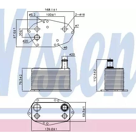 Radiateur d'huile BMW E46/E39 (140 x 70 x 80 mm)