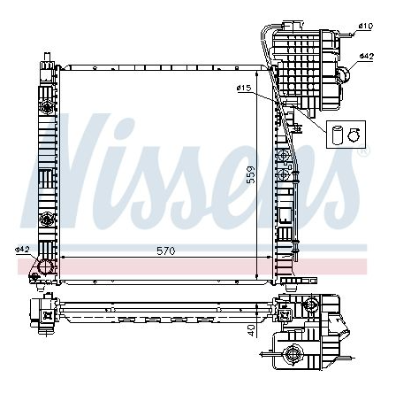 Radiateur, refroidissement du moteur Mercedes Vito W638