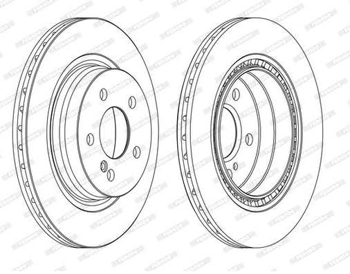 Jeu de 2 disques de frein arrière Mercedes W204/A207