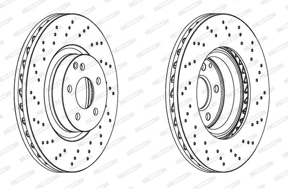 Jeu de 2 disques de frein avant Mercedes W221